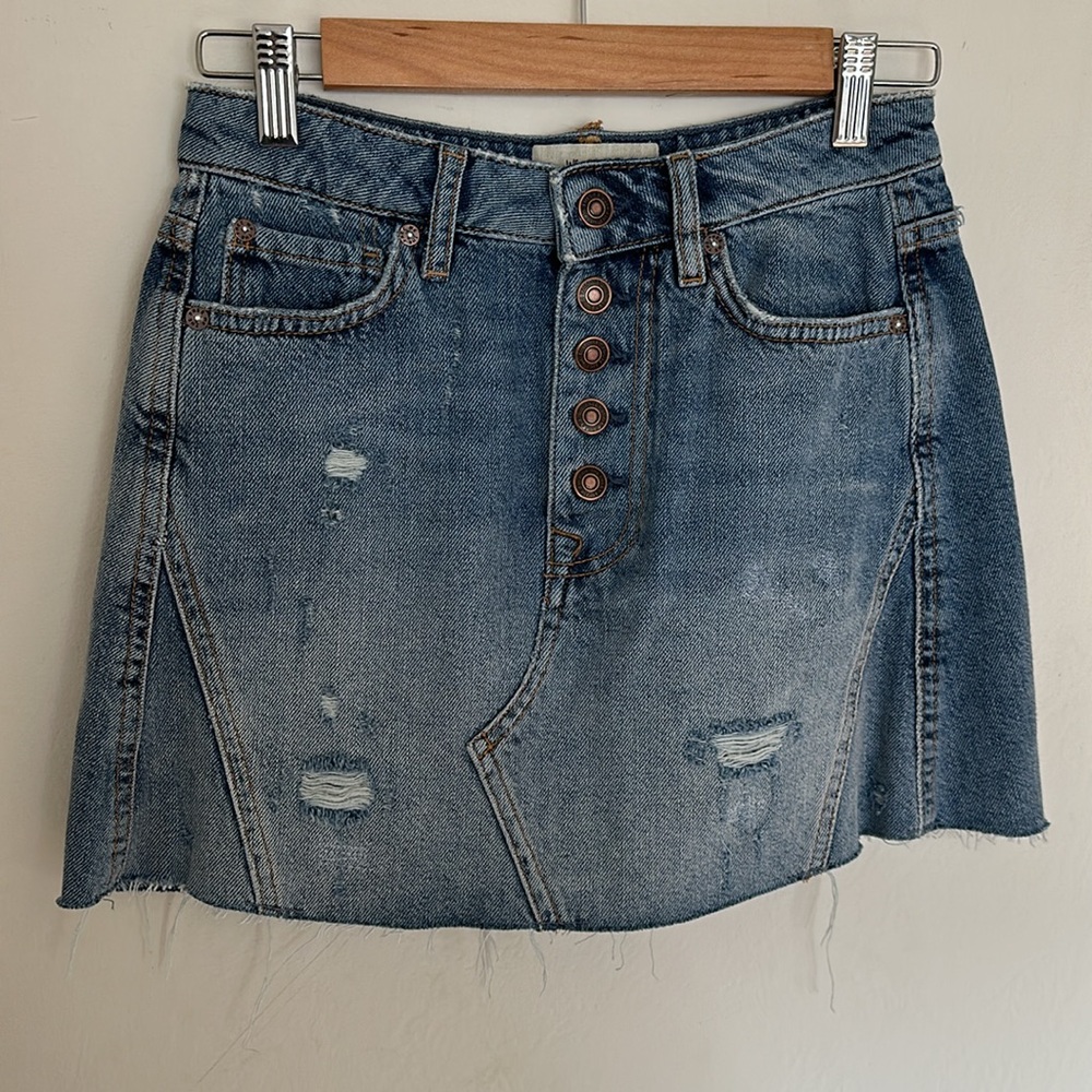 Free People We The Free denim mini skirt